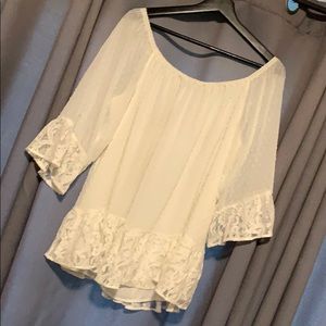 White blouse with lace